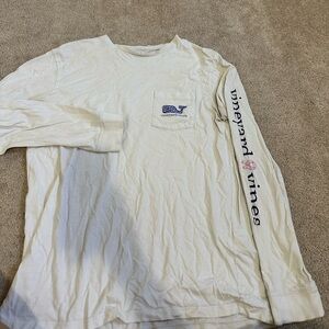 mens vineyard vines long sleeve breast cancer tee